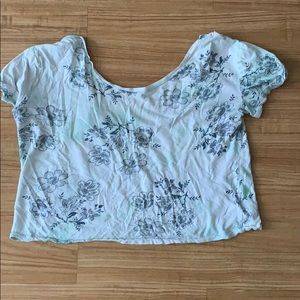 Cropped green tie dye low back t-shirt - ecoté - M